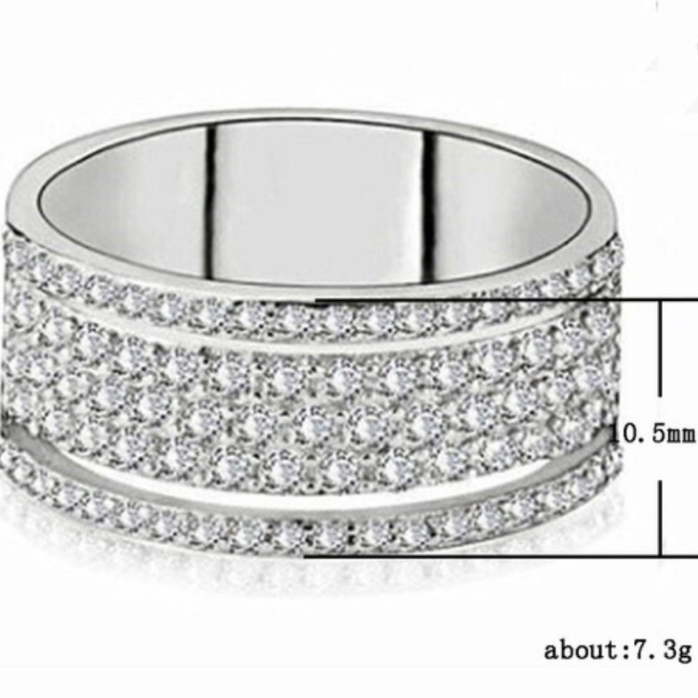 💍NEW STERLING SILVER DIAMOND MULTI ETERNITY RING - Picture 5 of 5